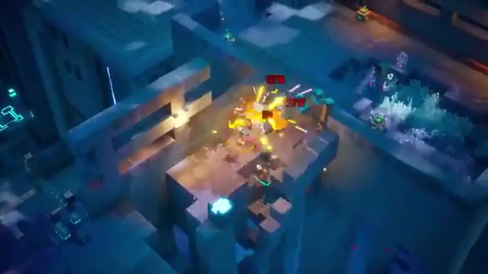 Four heroes in Minecraft Dungeons II co-op