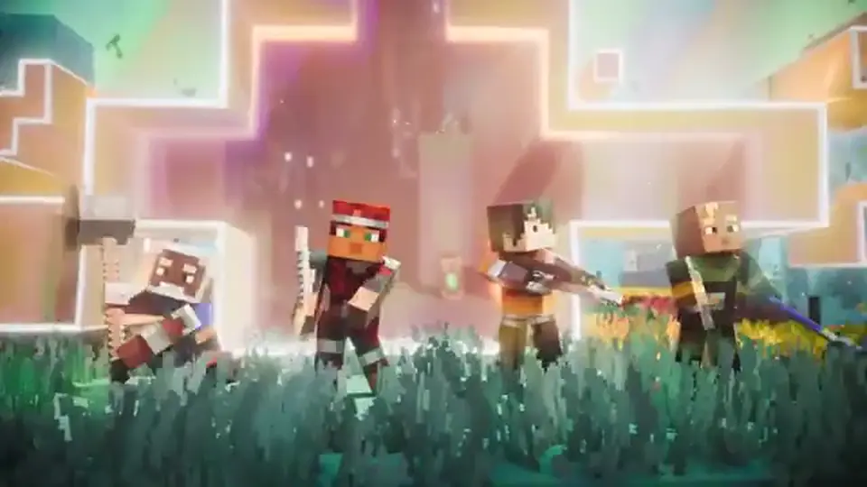 Minecraft Dungeons II co-op still for the wiki hub
